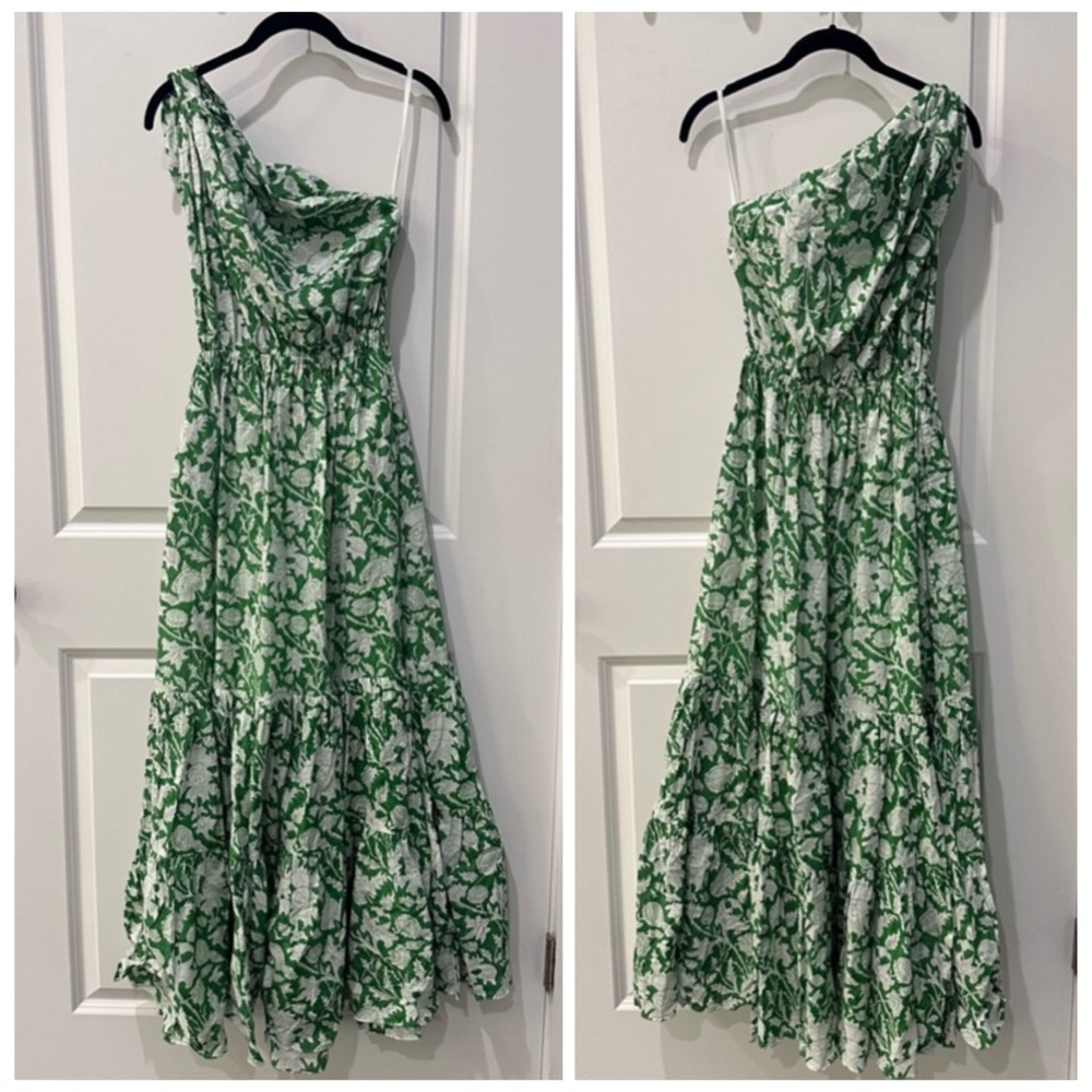 CHARINA SARTE Green Botanica One Shoulder Maxi Dress Tuckernuck Exclusive - Picture 6 of 8